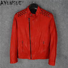 AYUNSUE Autumn Men's Clothing Goatskin Genuine Leather Jacket Men Clothes Motorcycle Jackets Autumn Coat Chaqueta Hombre LXR520 2024 - buy cheap