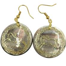 Free Shipping Women Fashion Jewelry Mother of pearl Shell Horse beads Earring 1Pair C8356 2024 - buy cheap