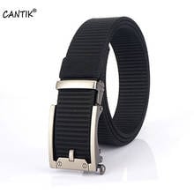 CANTIK Fashion Design Square Automatic Sliver Buckle Metal Quality Nylon & Canvas Belts Men Jean Accessories 3.5cm Width CBCA273 2024 - buy cheap