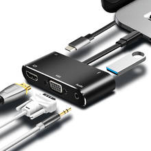 USB-C compatible con HDMI tipo C a VGA Thunderbolt 3 adaptador para MacBook Samsung S9/S8 Huawei Mate 20 P20 Pro USB-C HDMI concentrador VGA 2024 - compra barato