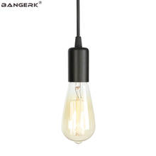 Mini luminária pendente moderna, suporte de lâmpada e27 para decoração de loft, luz suspensa com ajuste preto, para casa, sala de jantar, bar 2024 - compre barato