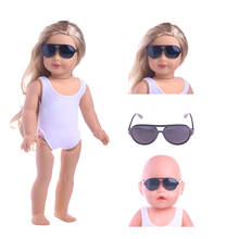 LUCKDOLL черные солнцезащитные очки для кукол размером 18 дюймов, американский размер 43 см, аксессуары для детской одежды, игрушки для девочек, поколение, подарок на день рождения 2024 - купить недорого