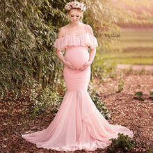 Mermaid Maternity Dresses Photo Shoot Pregnant Women Photography Props Sexy Shoulder Strap Off Shoulder Pregnancy Maxi Gown 2020 2024 - buy cheap