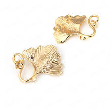 (1527)4PCS 29*29MM 24K Champagne Gold Color Brass Tree Leaf Leaves Connect Charms Pendants High Quality Jewelry Accessories 2024 - buy cheap