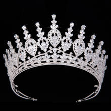 Coroa hadiyana joia de cabelo para mulheres, criativa, novo estilo, charmoso, casamento, zircônia cúbica, bc5147 2024 - compre barato