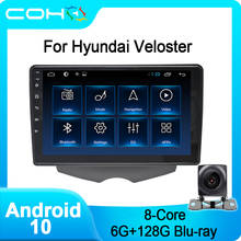 Coo-para hyundai veloster tocador multimídia automotivo, navegação gps, rádio estéreo, android 10.0, octa core, 6 + 128g 2024 - compre barato