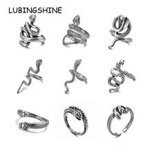 Anéis de dedo vintage para mulheres e homens, anel de articulações ajustáveis abertas, estilo hip hop, midi, cor de prata, animal, punk 2024 - compre barato
