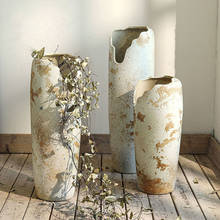 Керамическая ваза в стиле ретро, креативная ваза с выемкой для гостиницы, ваза для цветов, состаренная, для гостиной, сушеных цветов, органайзер, украшение для дома 2024 - купить недорого