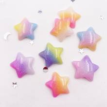 10 unidades de resina de 20mm de colores, 3D estrella brillante, piedra plana para álbum de recortes, adornos DIY para boda, apliques artesanales SH08 2024 - compra barato