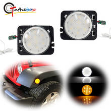 Conjunto de luzes para pisca-pisca dianteiro, âmbar e branco, luz de seta drl/luz de condução, para jeep wrangler jku 2007 a 2017 2024 - compre barato