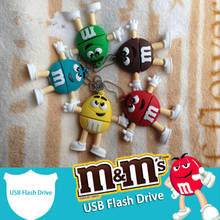 O Chocolate M & M Pen Drive Memory Stick U Disk Usb 2.0 Flash Drive Pendrive Dos Desenhos Animados 4G 8G 16G 32GB 64G 128G Cartão de Memória Flash de 256GB 2024 - compre barato