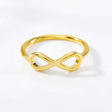 Новые горячие модные кольца для женщин Простые неограниченное 8 слово кольцо циркон женские модели розовое золото серебро женское кольцо 2024 - купить недорого