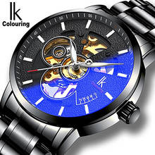 IK Colouring-Reloj de acero inoxidable para hombre, cronógrafo de pulsera automático, mecánico, luminoso, regalo 2024 - compra barato