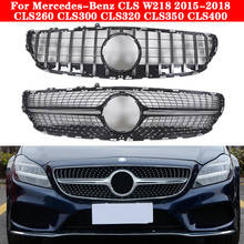 Rejilla central de estilo de coche para mercedes-benz CLS W218 2015-2018, parrilla delantera de diamante GT, barra vertical, CLS300, CLS320, CLS350, CLS400 2024 - compra barato
