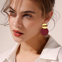 Spring Autumn New Red Earrings Vintage Matte drop Earrings for women Metal Fashion Statement Dangle Earring 2021 Trend Jewelry 2024 - buy cheap