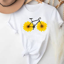 Camisetas con estampado de girasol para mujer, ropa con estampado de dibujos animados a la moda, camiseta con estilo, Camiseta con estampado de chica 2024 - compra barato