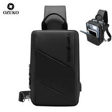 Расширяемые сумки OZUKO через плечо для мужчин, многофункциональные нагрудные мессенджеры с USB-зарядкой, водонепроницаемые на одно плечо 2024 - купить недорого