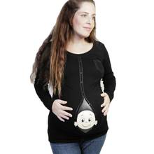 New Cute Pregnant Maternity Clothes Casual Pregnancy T Shirts with Baby Peeking Out Funny Pregnant Women Summer Tees Over-Size 2024 - buy cheap