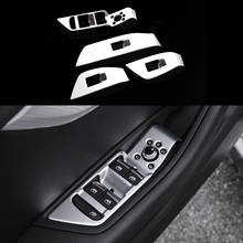Автомобильные аксессуары 4x хромированная дверь подлокотник окно Лифт кнопка рамка Крышка Накладка для Audi A4 B9 17-18 и A5 2018 2024 - купить недорого