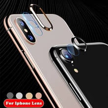 Película de vidro temperado para iphone, 2 em 1, xs, 11 pro max, xr, x, 8, 7, 6s plus, lente da câmera 2024 - compre barato