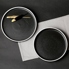 Black Ceramic Western Steak Plate Fruit Breakfast Cake Dessert Salad Plate Home Black Sand Glaze Tableware Free Shipping 2024 - buy cheap