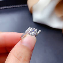 Anel de moissanite 1ct 6.5mm vvs lab diamond, joias finas da moda para mulheres, presente de aniversário, prata esterlina real 925 2024 - compre barato