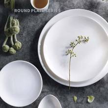 KINGLANG Classical White Melamine Round Flat Dinner Plate Wholesale Restaurant Tableware Dinner Set Buffet Tray 2024 - buy cheap