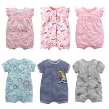 Macacão infantil estilo verão, roupa com manga curta para recém-nascidos, meninos e meninas, 6-24 meses 2024 - compre barato