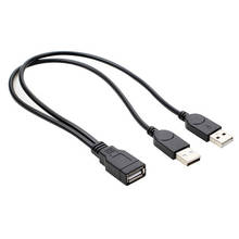 1pc USB 2.0 A Male to USB Female 2 Double Dual Power Supply USB Female Splitter Extension Cable HUB Charge for Printers 2024 - buy cheap