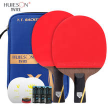 Huieson Full Set Table Tennis Racket 6 Star Carbon Fiber Blade Ping Pong Racket Bat Including Table Tennis Balls Cover Accessory 2024 - buy cheap