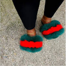 Soft Home Slippers Fur Slides Shoes Women Summer Flat Fluffy Shoes Furry Women Fur Slippers Fuzzy Flip Flops Fluffy Fur Slides 2024 - buy cheap