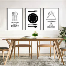 Minimalist Black and White Kitchenware Canvas Painting Nordic Poster Print Kitchen Wall Art Pictures for Dining Room Home Decor 2024 - buy cheap