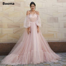 Pink Wedding Dress Fashion Off-Shoulder A-Line Puff Sleeves Bride Dresses Soft Tulle Robe de Mariee Back Lace Up Wedding Gown 2024 - buy cheap