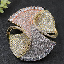 Zlxgirl fashion Brooch jewelry Perfect cubic zircon Copper Brooch Pendant Dual Use for Party Sandblasting bridal scarf pins 2024 - buy cheap