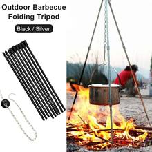 Outdoor Barbecue Folding Tripod Portable Adjustable Picnic Cooking Hang Chain Dutch Oven Tripod Hanging Pot For Camping Hiking 2024 - buy cheap