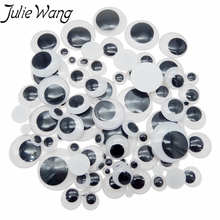 Julie wang 90 pces bonecas autoadesivas olho de plástico olhal olhos pretos brinquedo fazendo acessório 6/8/10/12/15/18/20/25/30mm total misturado 2024 - compre barato