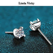 Linda vicky 0.3/ct vvs moissanite parafuso prisioneiro, presente de dia dos namorados, joias femininas 100% de moissanite banhado a 925, brincos de prata 2021 2024 - compre barato