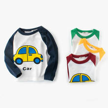 Camiseta de manga larga para bebé, chaqueta cálida para niño y niña, camisa de coche de dibujos animados, tops de moda con cuello redondo, 1-8 2024 - compra barato