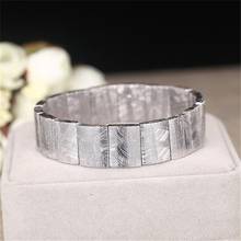 Top Natural Gibeon Meteorite Moldavite Bracelet For Woman Lady Man Silver 13x10mm Beads Stretch Crystal Bangle Jewelry AAAAA 2024 - buy cheap