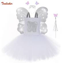 Повязка на голову с крыльями бабочки, белое детское праздничное платье принцессы, Сказочная балетная пачка 2024 - купить недорого