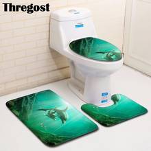 Thregost Cartoon Dolphin Printed Toilet Floor Mat Shower Rug Water Absorbing Bath Rugs Memory Foam Kitchen Carpet Microfiber 2024 - buy cheap