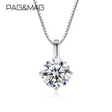 Colar de moissanite 6.5mm, colar de prata esterlina 925, pedras preciosas, moissanite, joia statement para casamento 2024 - compre barato