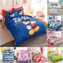 Disney-Juego de ropa de cama de 100% algodón para niños y niñas, Sábana cubierta de Mickey, Minnie, Winnie, Sophia, funda de almohada para niños y niñas, 1,2, 1,5 m 2024 - compra barato