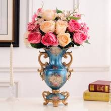 European Resin Vase Simulation Flower Arrangement Ornamnets Home Livingroom Table Furnishings Decoration Crafts Office Figurines 2024 - buy cheap