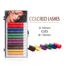 THINKSHOW 0.07/0.10mm Colorful Eyelash Extension 6 Colors/Tray C/D Curl Rainbow Eyelash Extensions False Lashes Extension 2024 - buy cheap