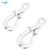 2PCS4"Quick Release Eye Pelican Shackle 316 Stainless Steel Locked Rectangle Ring Folding Shackle Lifeboat Life Raft Marine Boat 2024 - buy cheap