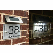 House Sign Plaques Door Number Sign Personalised Name Plate Address Solar Light Acrylic 2024 - buy cheap
