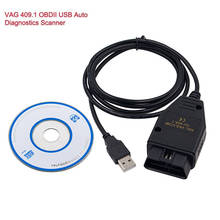 Herramienta de diagnóstico Vag Com 409,1 kkl OBD2, escáner con Cable USB, interfaz para VW, Audi, Volkswagen, Skoda, Seat, VAG-COM, 409,1 2024 - compra barato