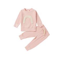 0-24M Newborn Kid Baby Boy Girl Clothes set Long Sleeve Rainbow Print Top Pant suit Elegant Cute Sweet Cotton Outfit 2024 - buy cheap