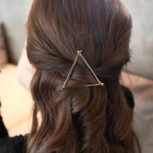 Jisensp New Fashion Mental Geometric Hair Clips Hollow Triangle Round Hairpins Everyday Jewelry for Women Girls Christmas Gift 2024 - buy cheap